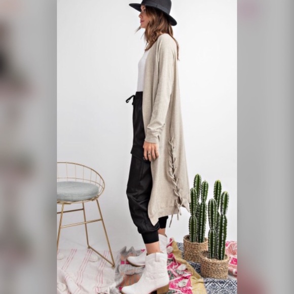 Boho Style Brushed Knit Duster Cardigan - Picture 4 of 7